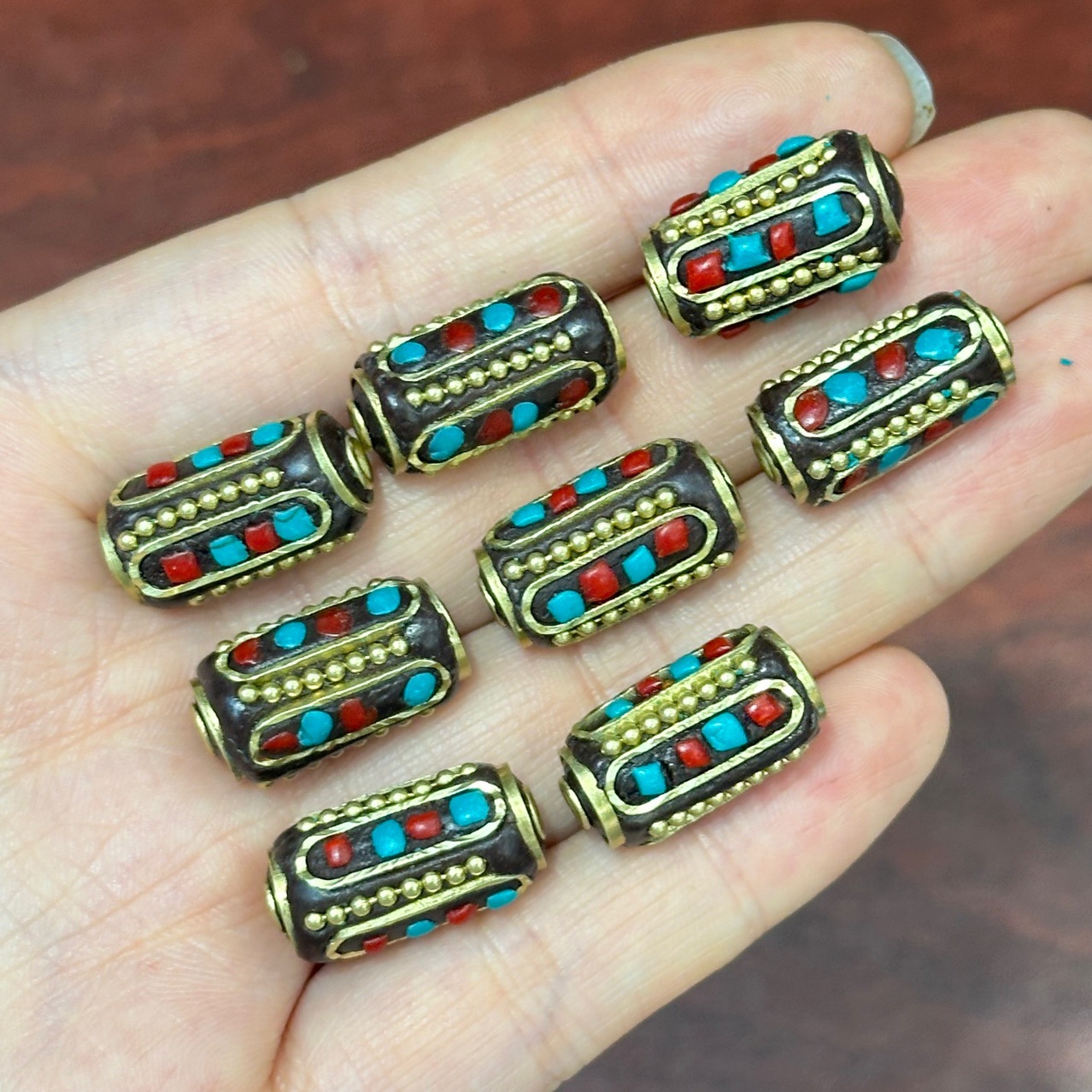 尼泊尔复古手工铜珠散珠diy饰品材料佛牌项链手串手链配件背云diy