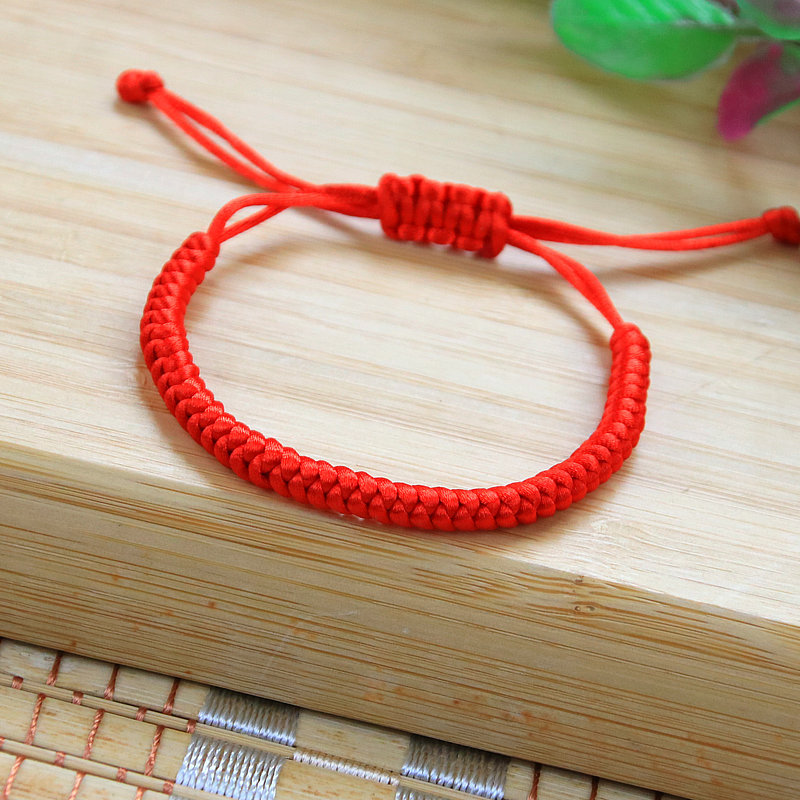 手工编织本命年金刚结红绳手链肖战同款可调节大小幸运红色手绳