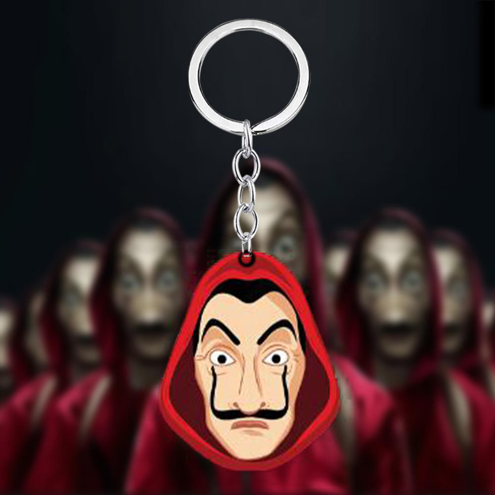 亚马逊新款纸钞屋钥匙扣刘智泰 全钟瑞主演韩剧周边面具挂件批发