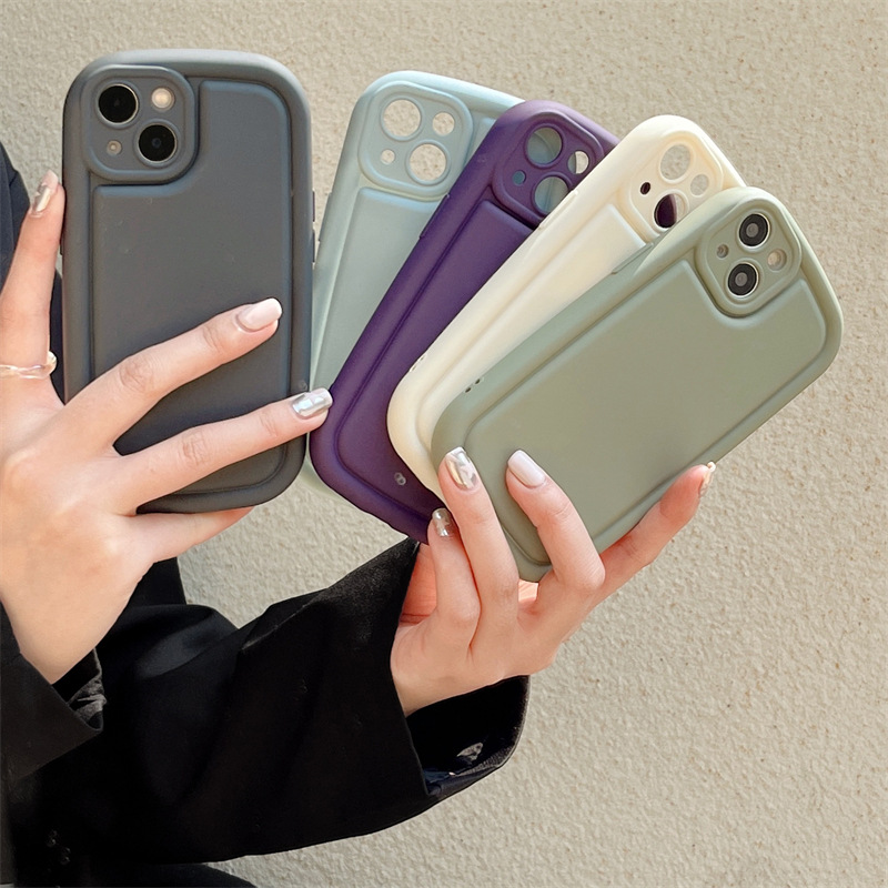 磨砂纯色气垫肥皂壳适用iphone14promax苹果13手机壳11软壳12男女