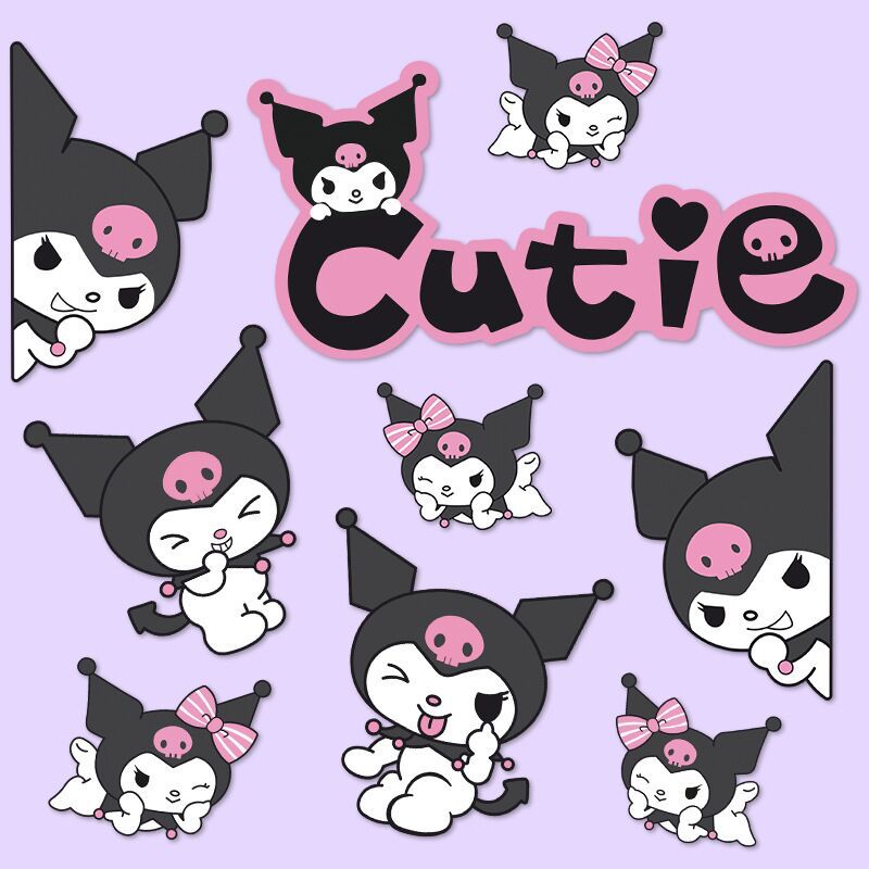 库洛米卡通贴纸可爱笔记本电脑平板ipad电动车汽车划痕装饰贴防水