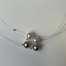 金豆子项链精致气质珠珠锁骨链一单颗珍珠项链简约银豆子百搭项链
