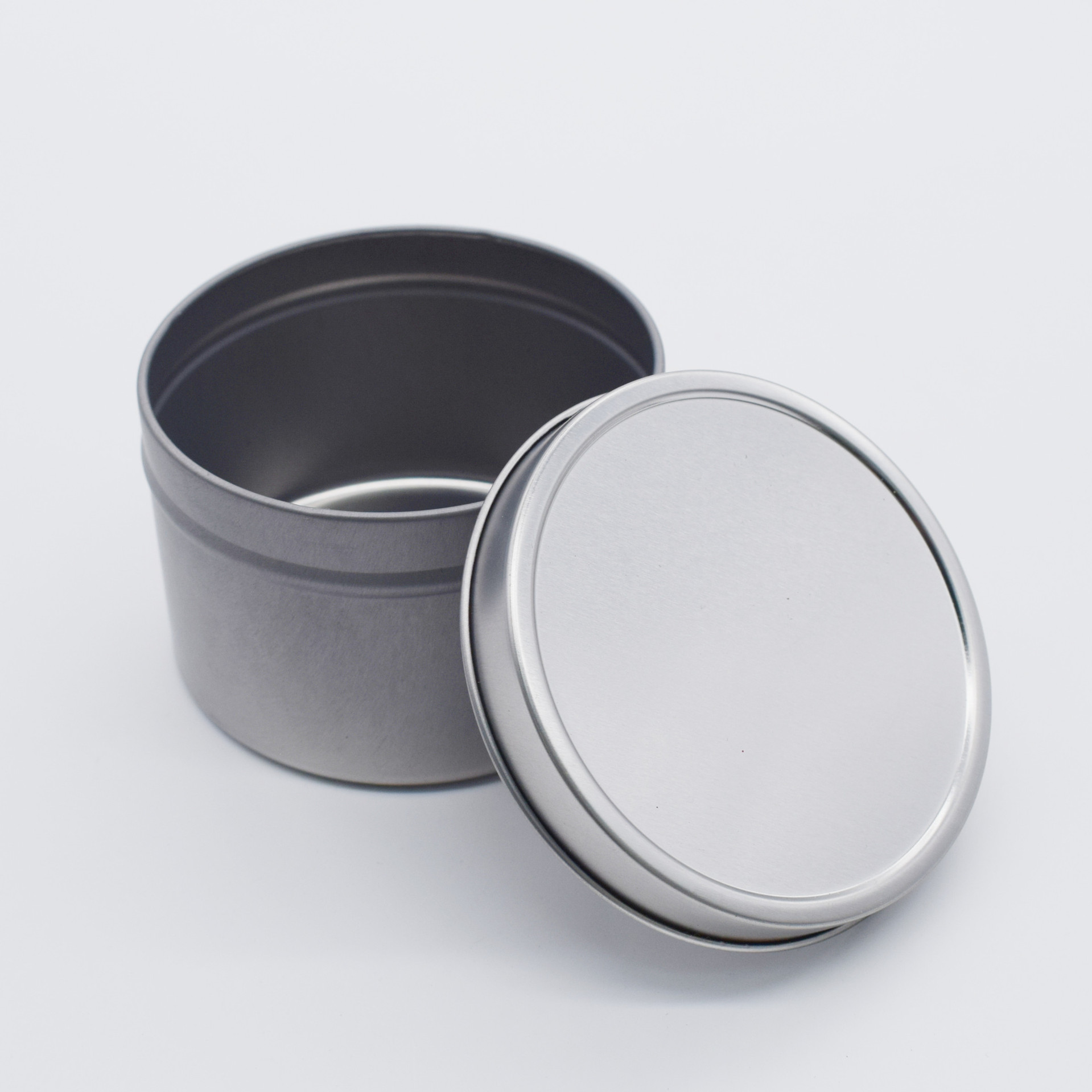 现货圆罐 8oz香氛铁罐 圆形香膏铁盒 密封糖果盒 黑色哑光圆铁罐