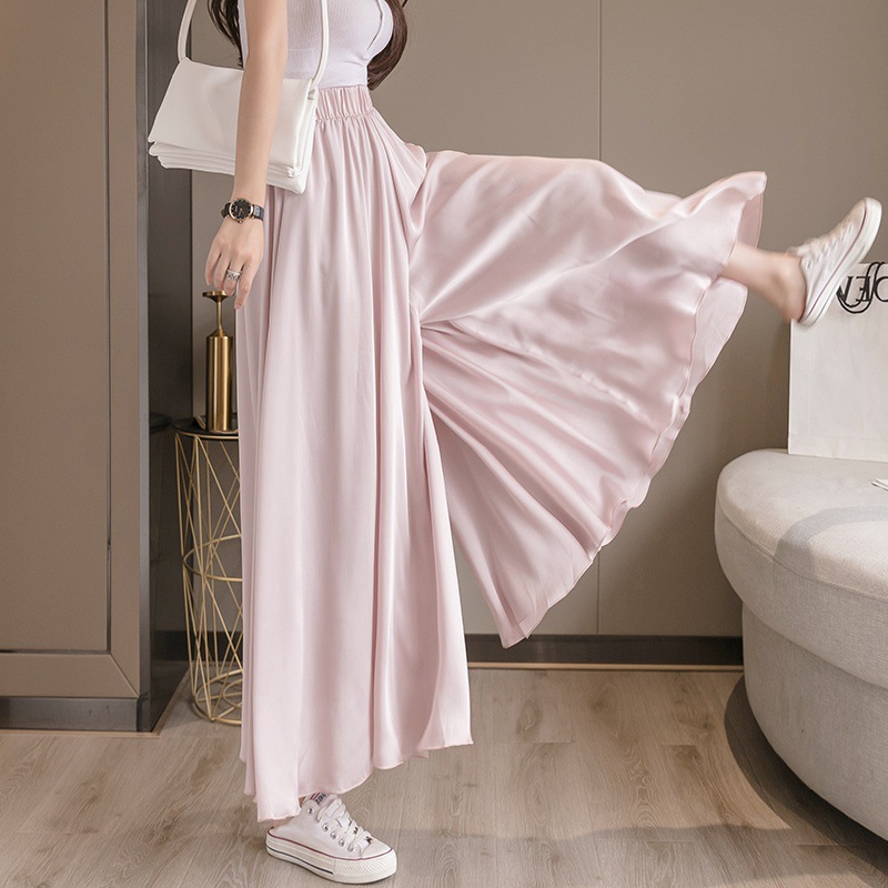 雪纺阔腿裤女休闲拖地裤高腰直筒裤度假沙滩裤裙裙裤女
