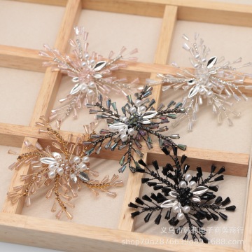 复古手工编织水晶珍珠胸针diy金丝饰品古风中式发饰胸花鞋花配件