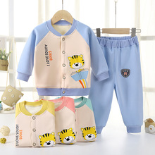 宝宝套装春秋针织加绒保暖运动装婴儿衣服男女儿童棒球服两件套