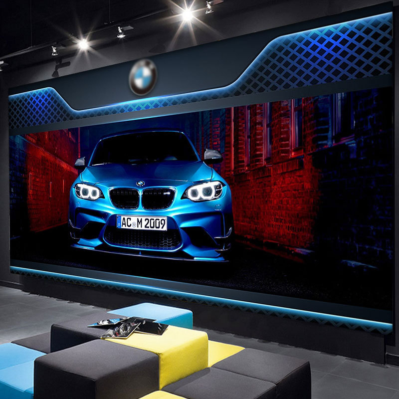 3d立体汽车壁纸壁画保养装修主题背景墙图片4s美容改装店跑车墙纸