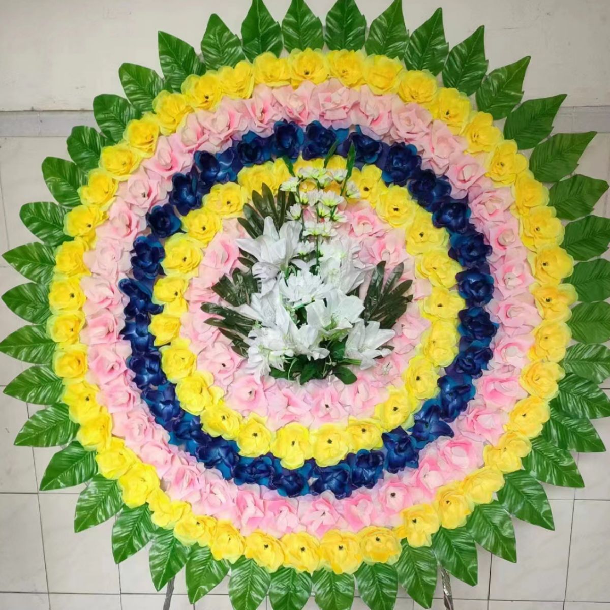 墓地清明扫墓上坟仿真玫瑰花祭祀祭奠花圈殡葬装饰白事用品假花