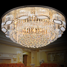 8KIJ欧式水晶灯客厅灯个性大气led卧室灯饰奢华金色圆形吸顶灯具