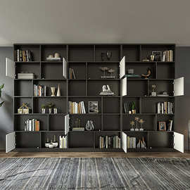 书柜装饰柜组合现代简约整面背景墙多功能置物书架客厅展示陈列柜