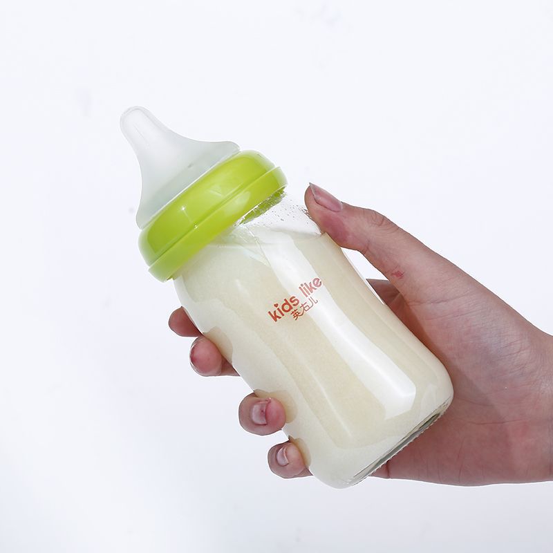 奶瓶儿婴儿玻璃宽口径宝宝硅胶奶嘴防胀气儿童饮水杯防摔