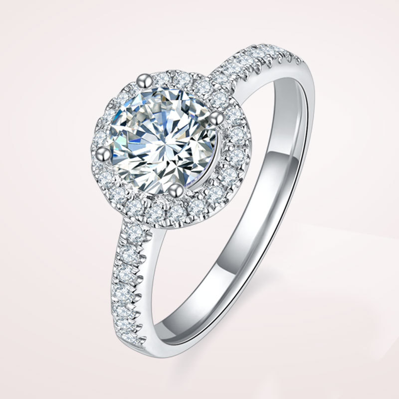 皇妃钻珠宝 18k金镶钻石戒指 女 60分 80分钻戒 订婚戒指 配证书