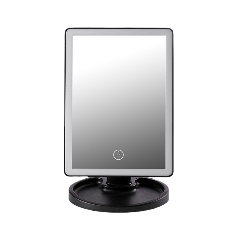 Square Four-Side European-Style Makeup Mirror Led Mirror with Light Touch Induction Luminous Charging Dressing Mirror Table Mirror Wholesale