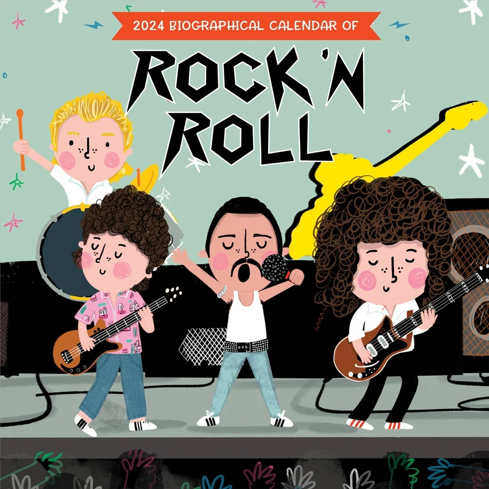 跨境新品2024年摇滚乐传记日历创意摇滚乐队海报倒计时英文挂历