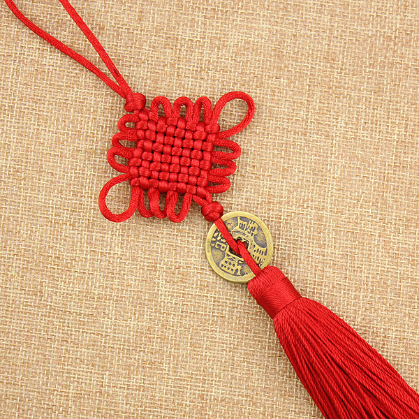 传统特色手工艺品小结八盘铜钱结挂件纳福平安挂饰热卖