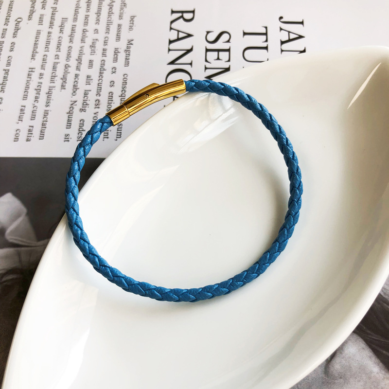 真皮编织红色成品皮绳转运珠3d员工福利双粉色成品皮绳手链镀色