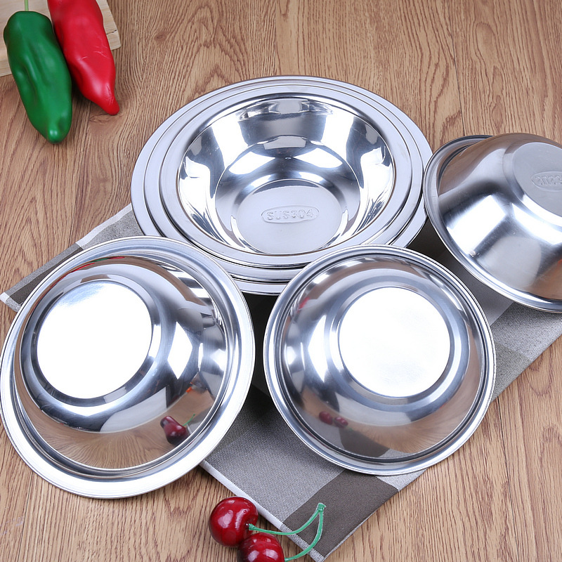 304不锈钢加厚无磁码斗马斗码兜酒店厨房配菜盆拌料盆小汤盆浅盆