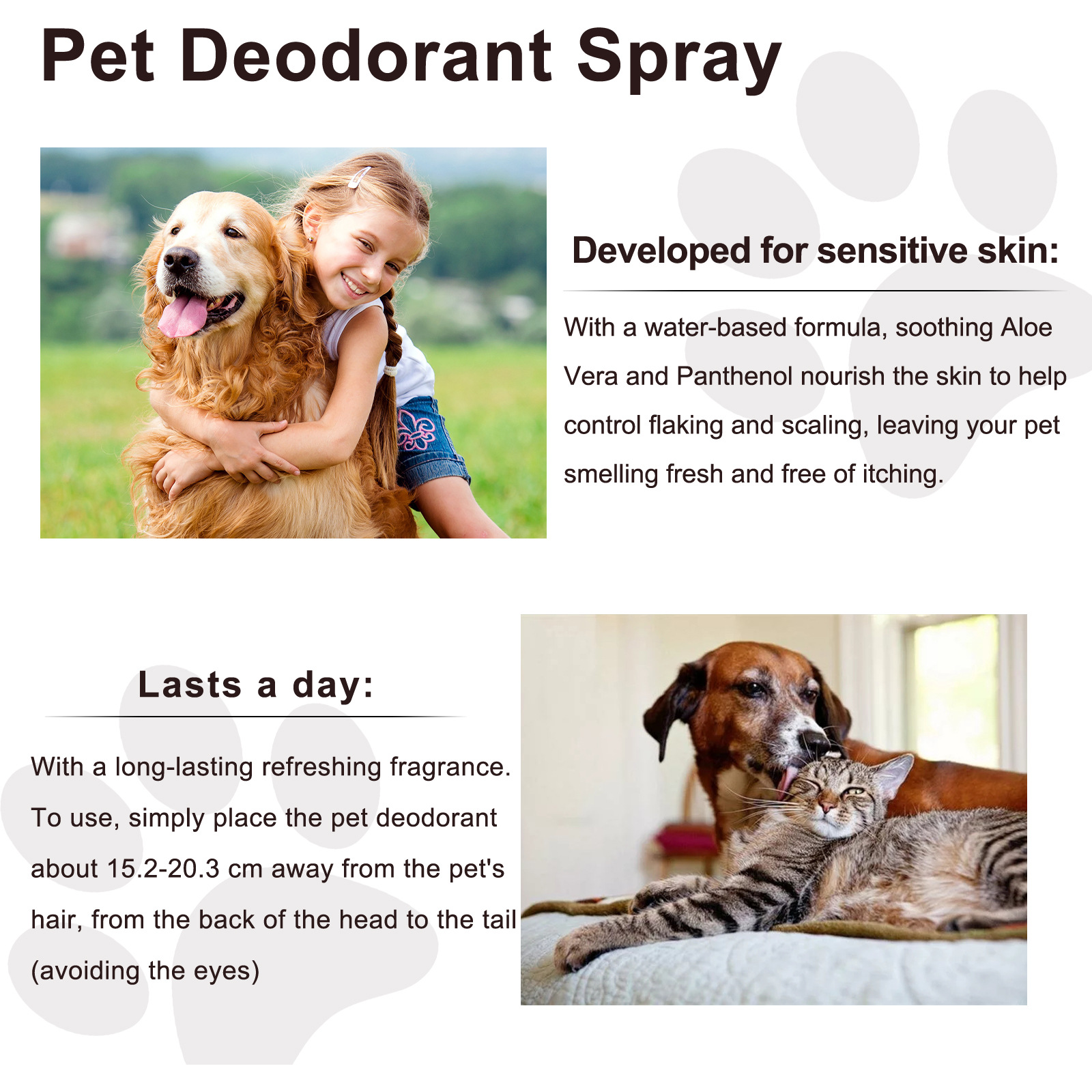 Yegbong Pet Deodorant Spray Dog Cat Body Odor Stool Cleaning Indoor Fresh Freshener