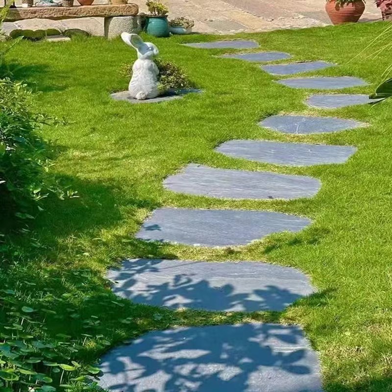 天然青石板踏步石花园草坪垫脚踏板汀步石庭院防滑 青石踏步石材