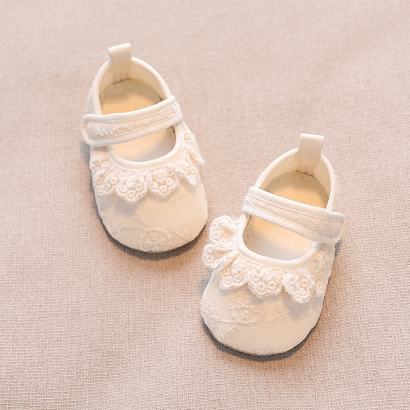 Factory Direct Sales 2023 Spring New Baby Lace Princess Shoes Female Baby Soft Bottom Baby Shoes Spot