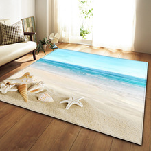 跨境热销海边沙滩地毯家居装饰来图厂家直销地垫防滑垫一件代发