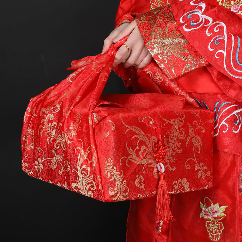 包袱皮红包袱结婚用的盆布喜包裹红布单大号儿嫁妆新娘陪嫁用品