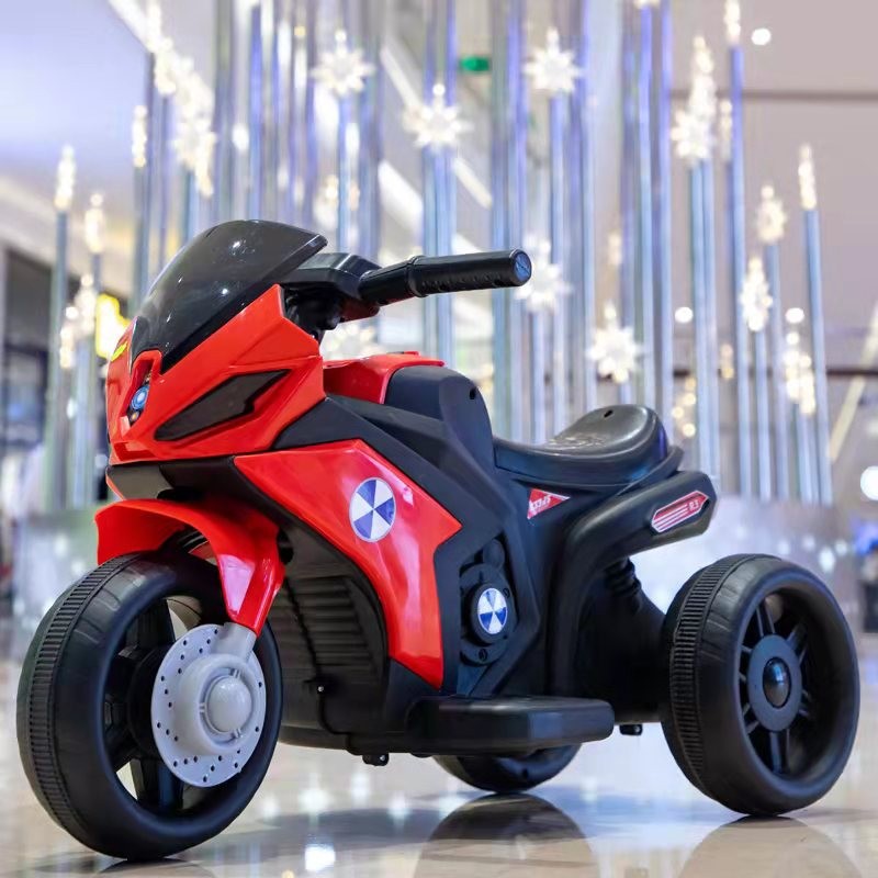 新款儿童电动摩托三轮车男女孩可坐电瓶车小孩充电玩具车外贸母婴