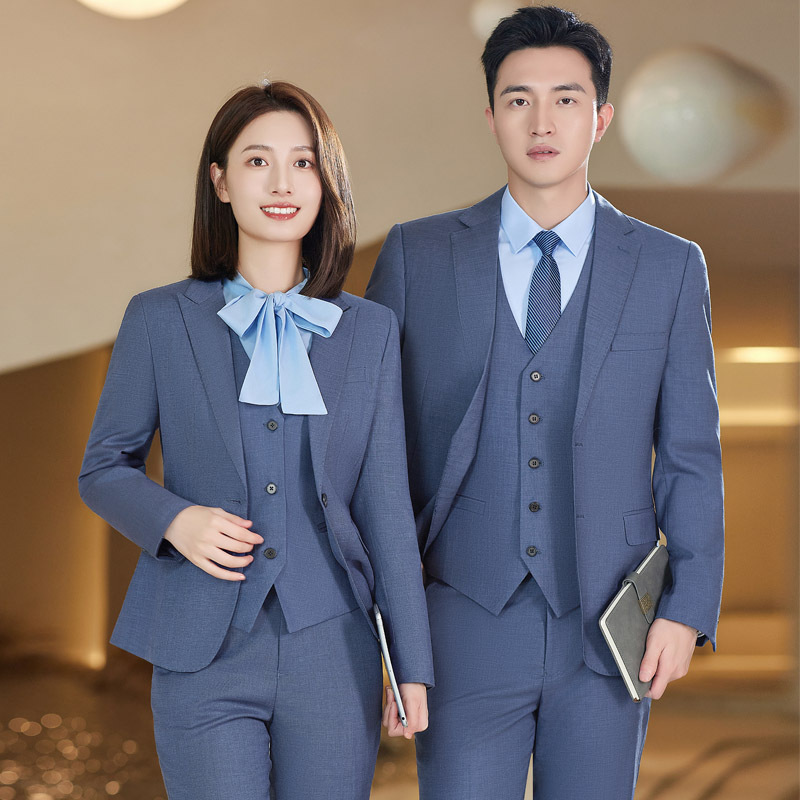 bmw宝马4s店汽车销售工作服领创工装男女同款雾霾蓝西装职业套装