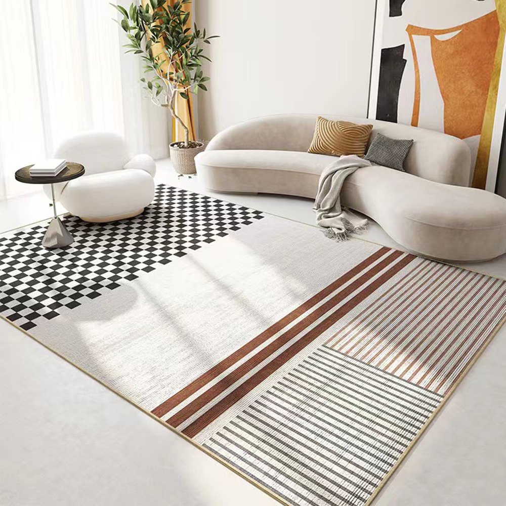 Nordic Style Living Room Coffee Table Carpet Bedroom Carpet Stain-Resistant Easy to Care Summer Light Luxury Floor Mat Ins Style Cushion Wholesale