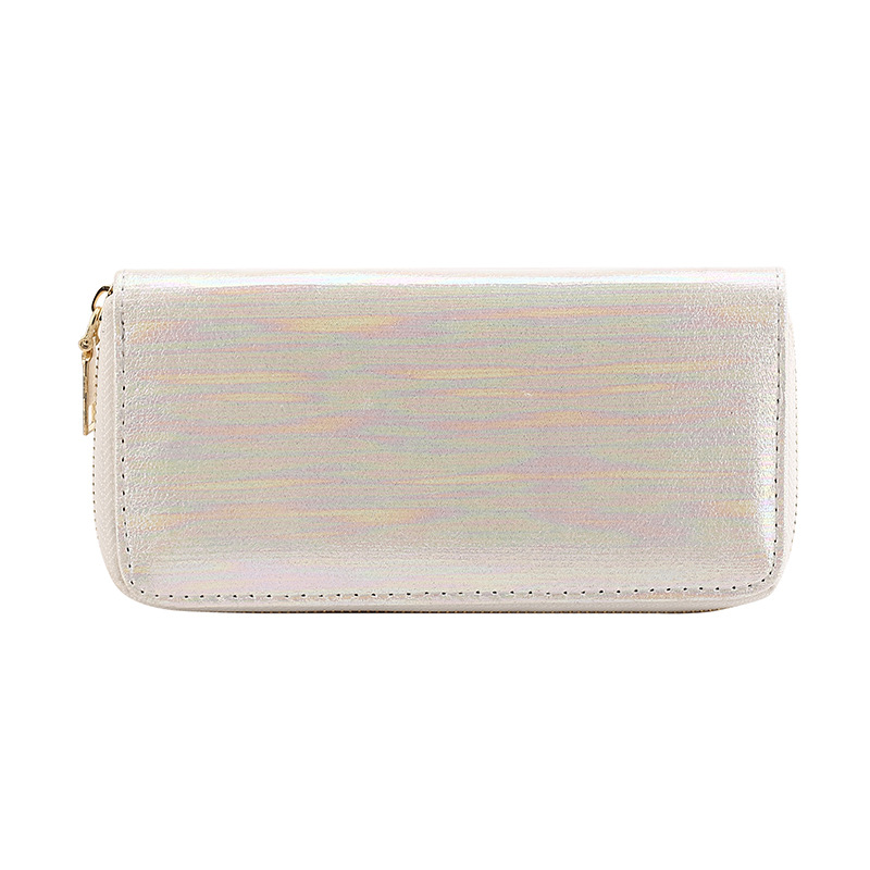 2021 New Women's Long Wallet Women's Elegant Glossy Striped Clutch Purse Fashionable Stylish Outfit Fresh Bag