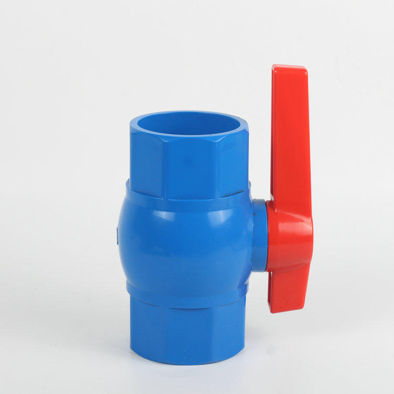 pvc长柄球阀塑料开关 蓝体红长柄快开闸阀快接螺口灌溉阀给水阀