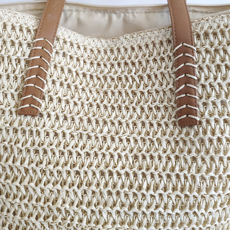 New Ins Fashion Special-Interest Woven Tote Shoulder Large Capacity Straw Woven Bag Vacation Beach Women's Bag