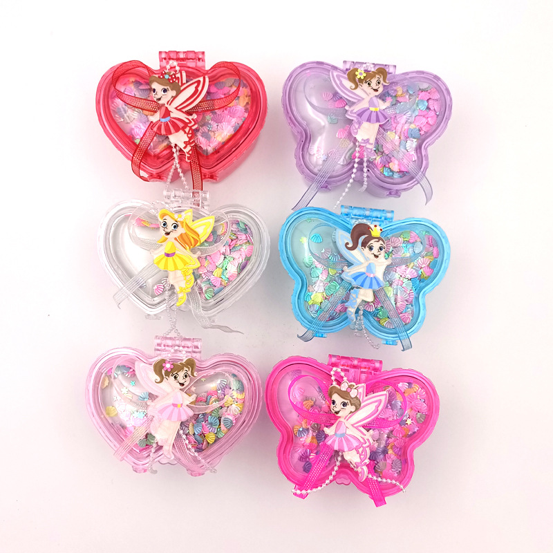 六件套盒装可爱卡通小女孩公主盒塑料玩具包装盒饰品盒首饰收纳盒