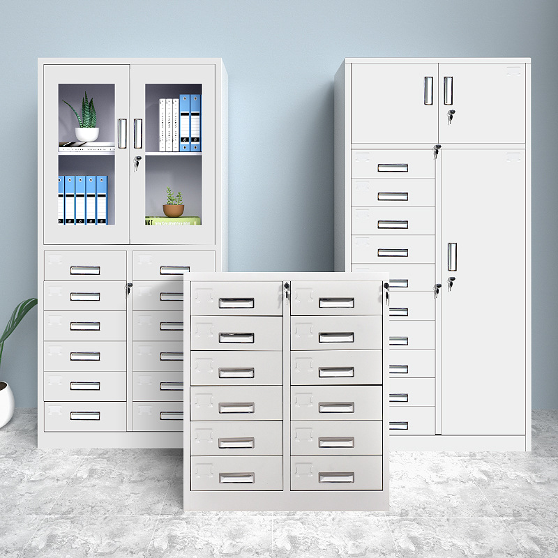 办公室资料档案柜24斗文件柜矮柜多格抽屉铁皮柜带锁储物柜工具柜