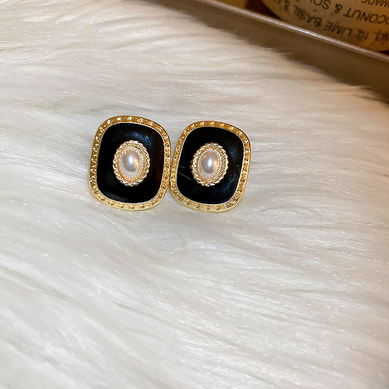 Silver Needle Drop Oil Circle Earrings Affordable Luxury Fashion Elegant High-Grade Earrings Vintage Middle-Ancient Earrings Wholesale