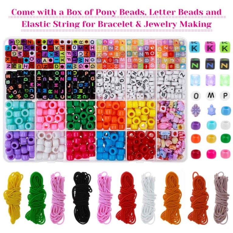 Amazon Hot Sale 24 Grid Children DIY Ornament Accessories Acrylic Beads Letter Beads Set