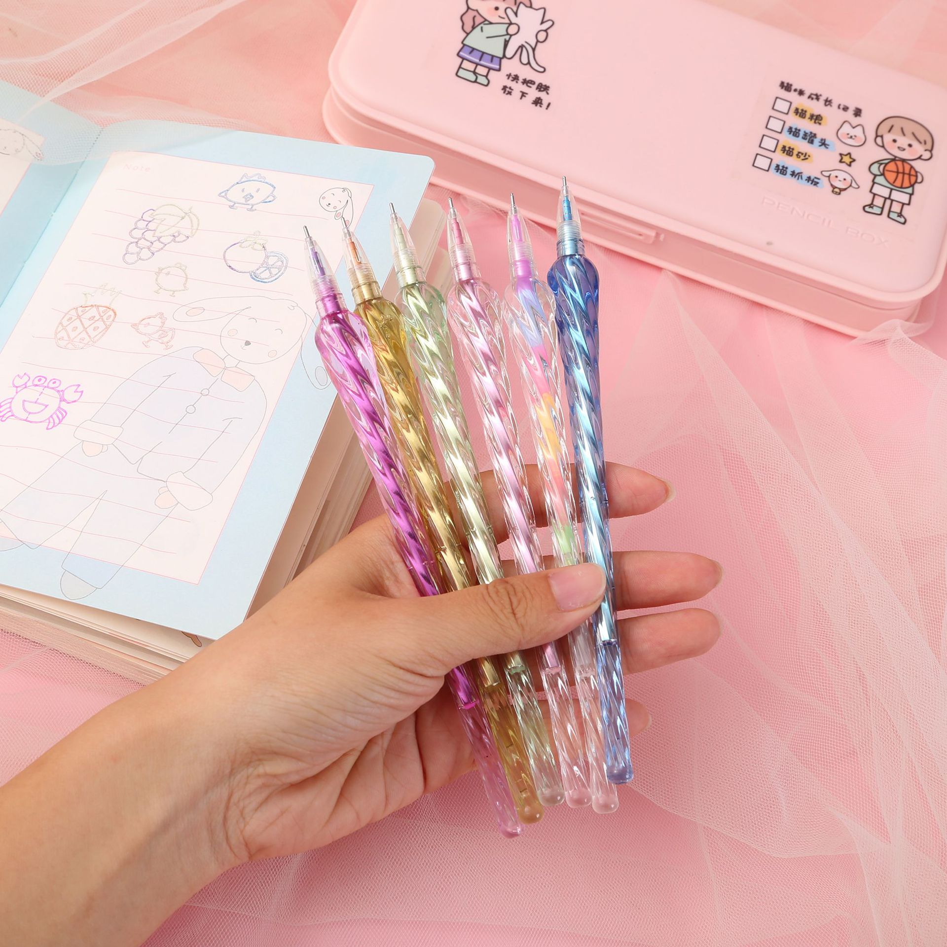 晨兮创意彩色双线笔立体轮廓diy手账马克笔划重点标记笔学生文具