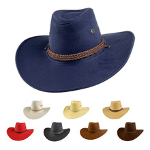 新款西部麂皮绒牛仔帽男女民族风复古骑士礼帽英伦风爵士帽子批发