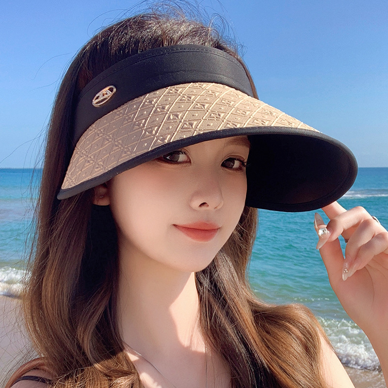 帽子女夏季防紫外线空顶遮阳帽新款大帽檐防晒帽子户外骑车太阳帽