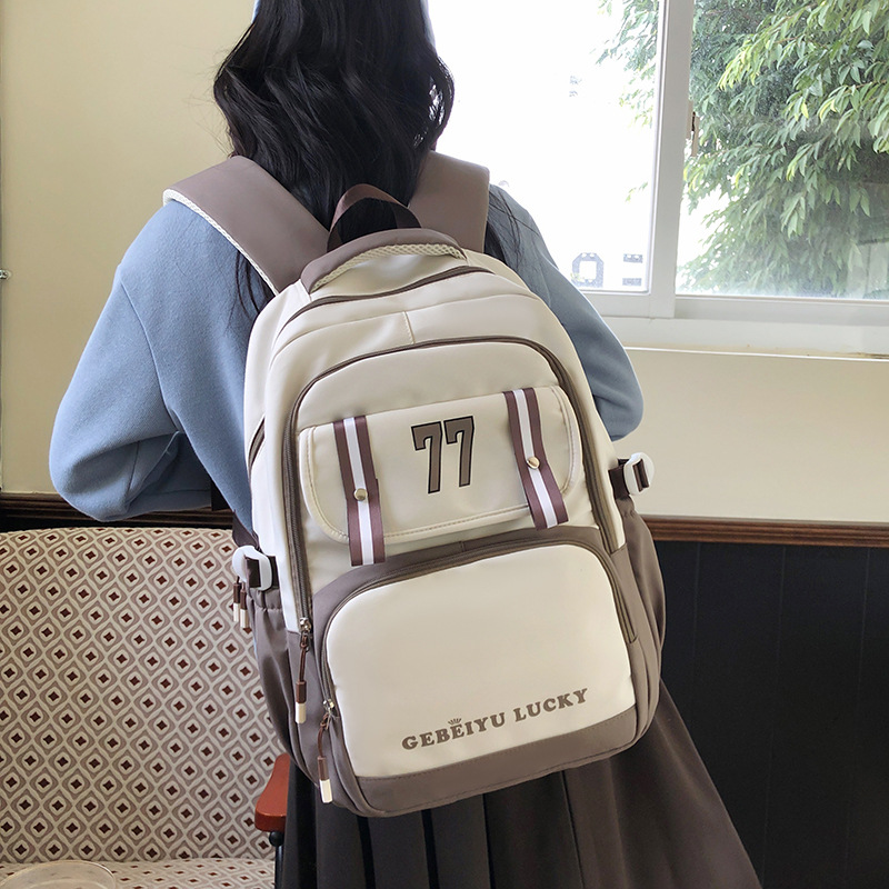 High School Student Class Commuter Backpack Large Capacity Lightweight Girl Casual Junior High School Student Girl All-Match Schoolbag