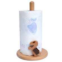 厨房纸巾架免打孔卫生间纸巾盒创意置物收纳架实木质家用卷筒纸座