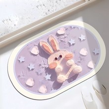 卡哇伊可爱小兔子地垫吸水硅藻泥速干防滑垫脚垫厕所垫子浴室门垫