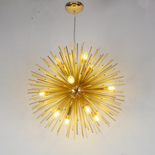 北欧现代吊灯创意个性简约餐厅卧室服装店金色网红蒲公英圆球形灯