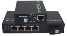 一光4电带poe 3KM A端+一光一电B端全千兆光纤收发器HM-880GIS