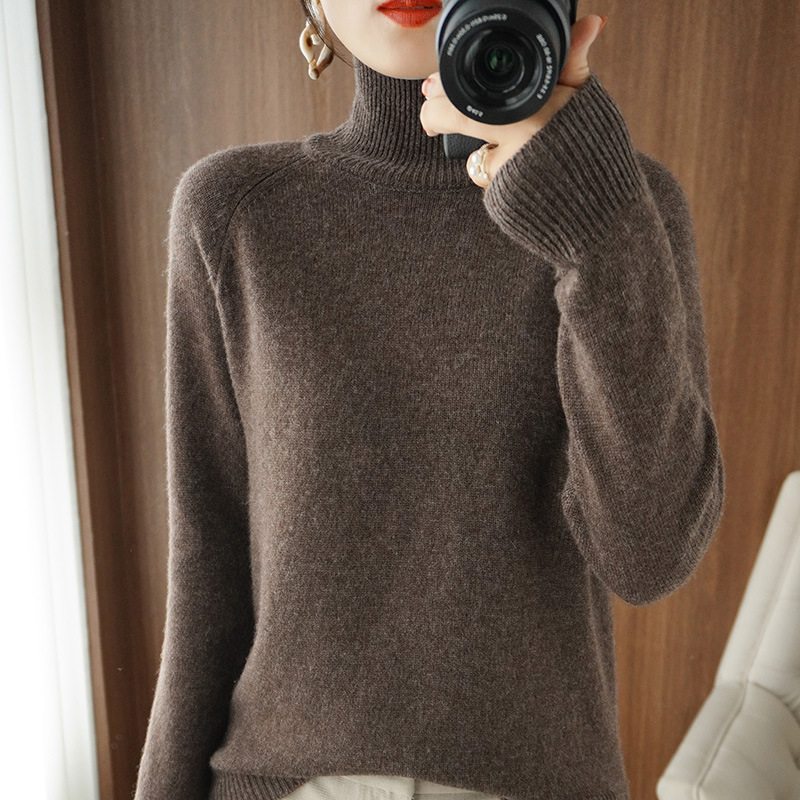 Wholesale Autumn and Winter Lazy Sweater Women's Small Stand Collar Loose Large Size Pullover Knitted Bottoming Shirt Sweater Women's Thick