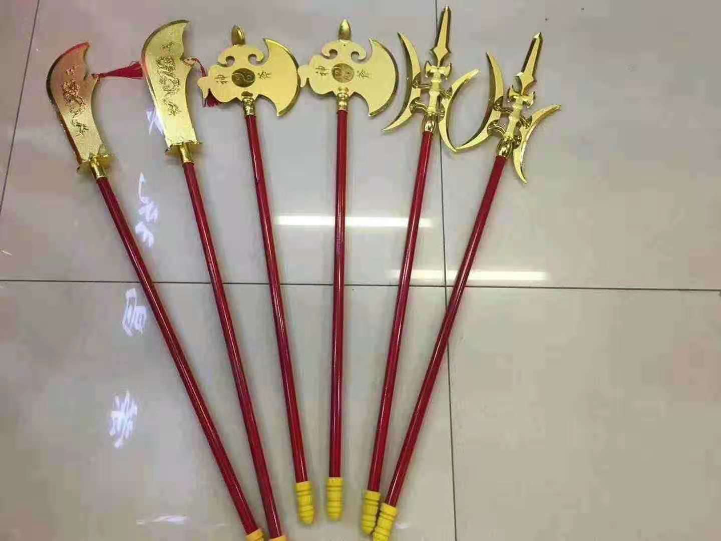 批发三国兵器金箍棒 儿童玩具关公刀 神斧红缨枪兵器道具景区热卖