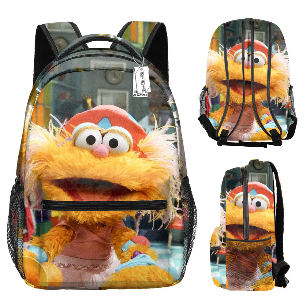 新款双肩背包艾摩elmo(芝麻街)轻便学生卡通印花书包减负大容量