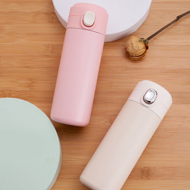 豌豆杯304不锈钢保温杯女ins风弹跳杯商务实用广告活动礼品杯刻字