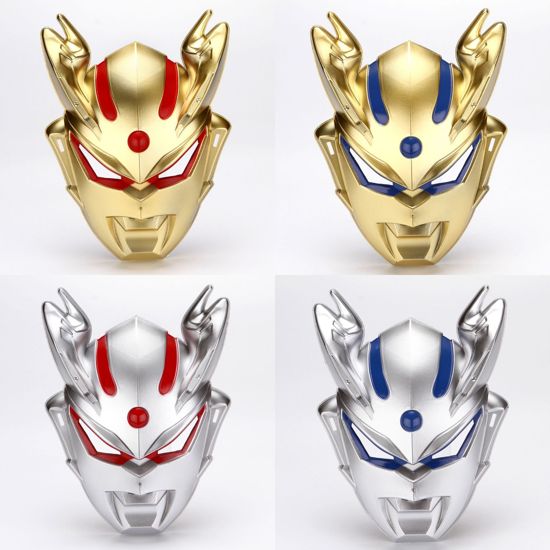 万圣节儿童派对动漫赛罗奥特曼超人面具加灯发光假面集体游戏道具