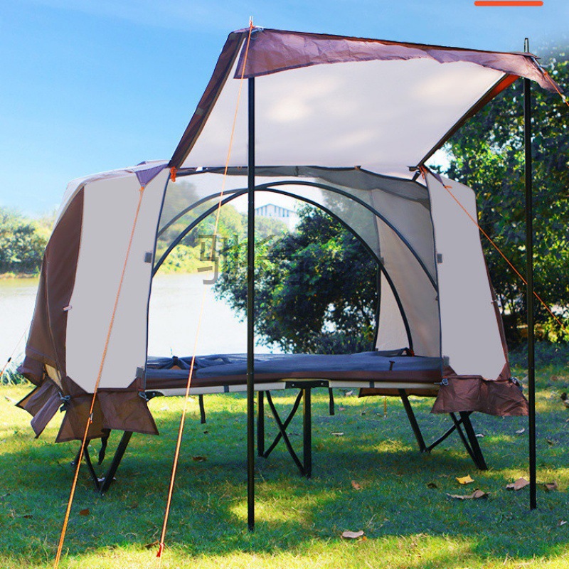 ear喜马拉雅单人离地帐篷行军床套装户外双层防暴雨四季钓鱼帐篷